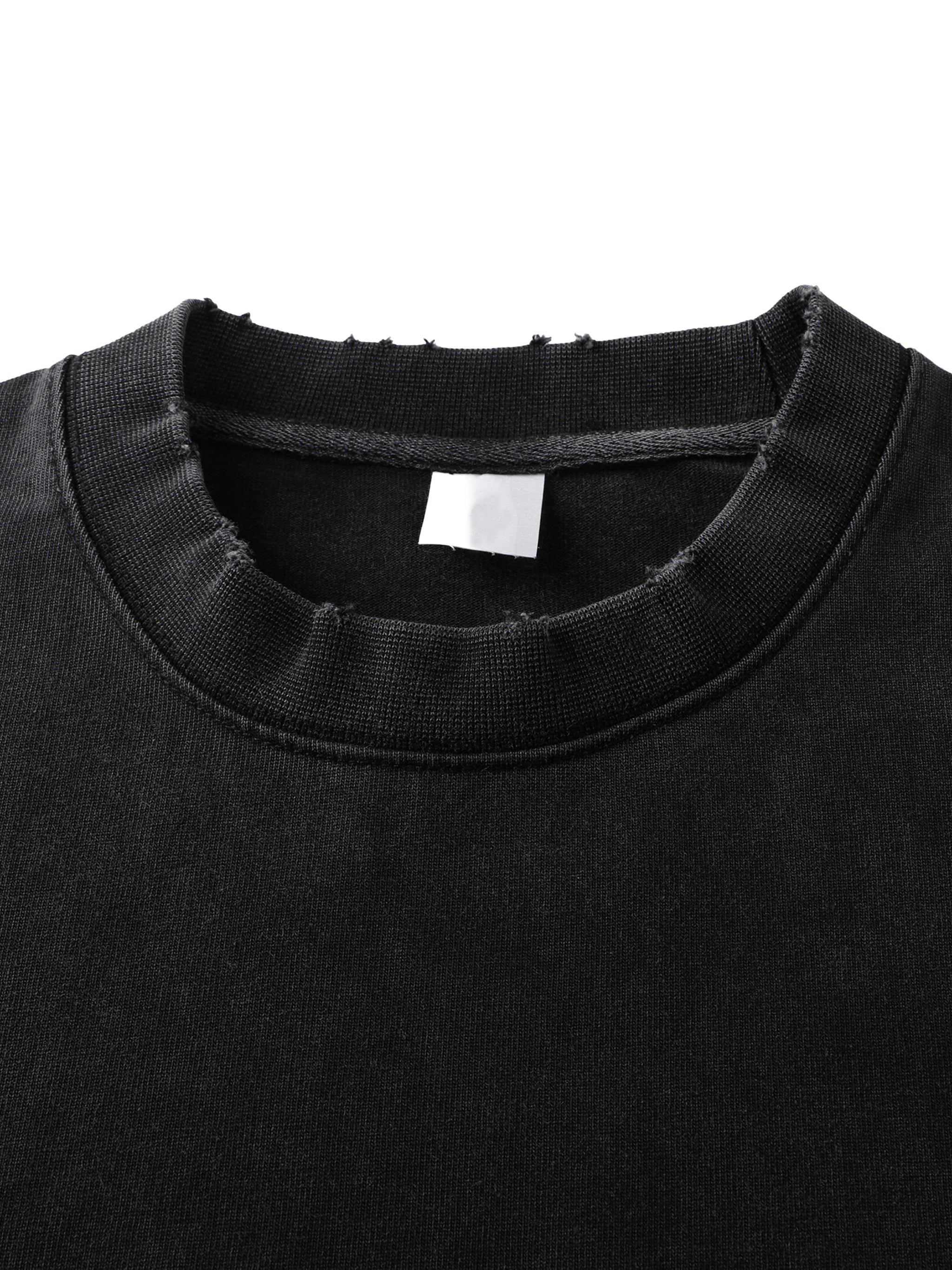 men Heavyweight Vintage Washed Frayed T-Shirt