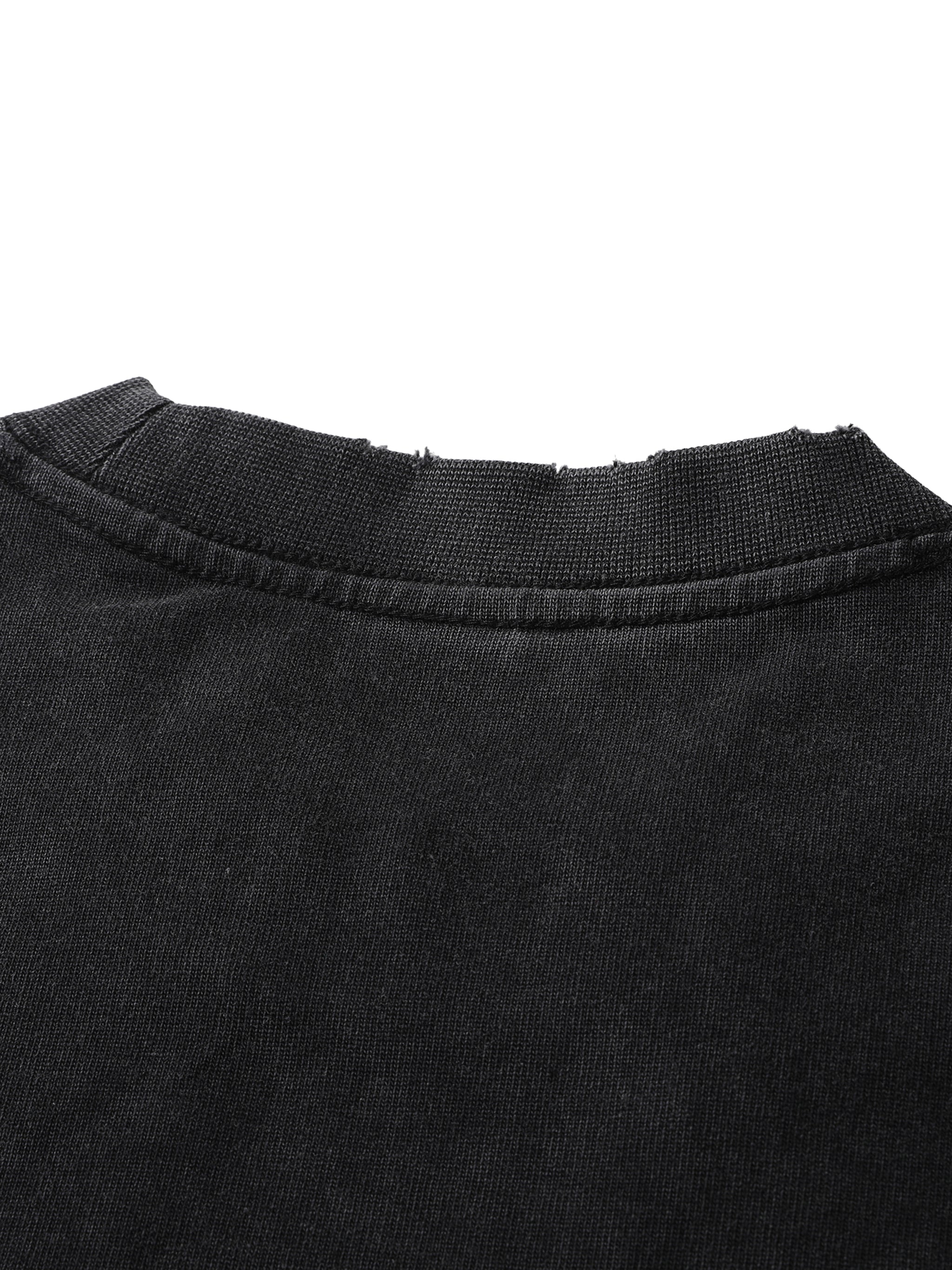 men Heavyweight Vintage Washed Frayed T-Shirt
