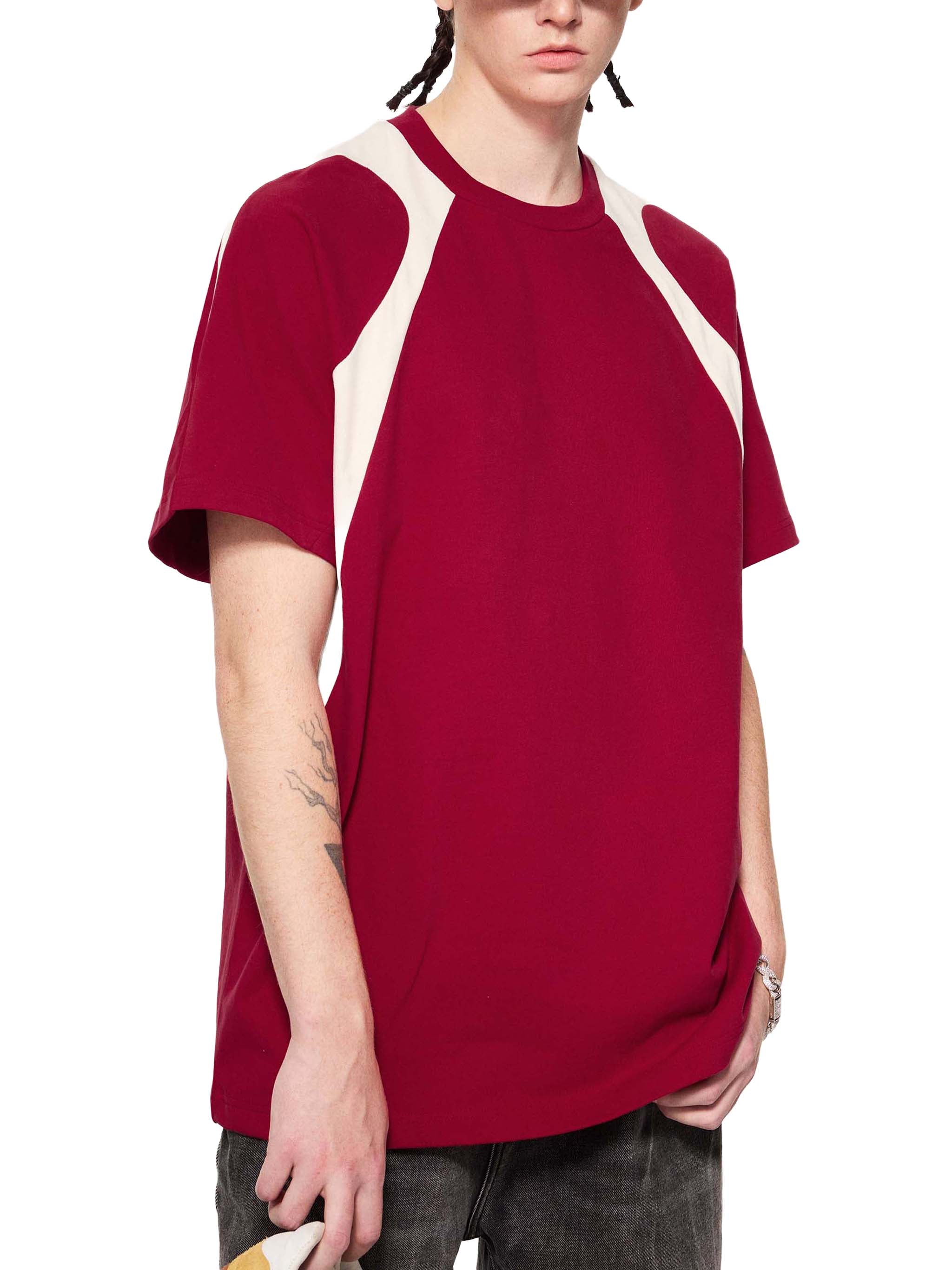 men brand t shirtContrast Panel Cotton T-Shirt