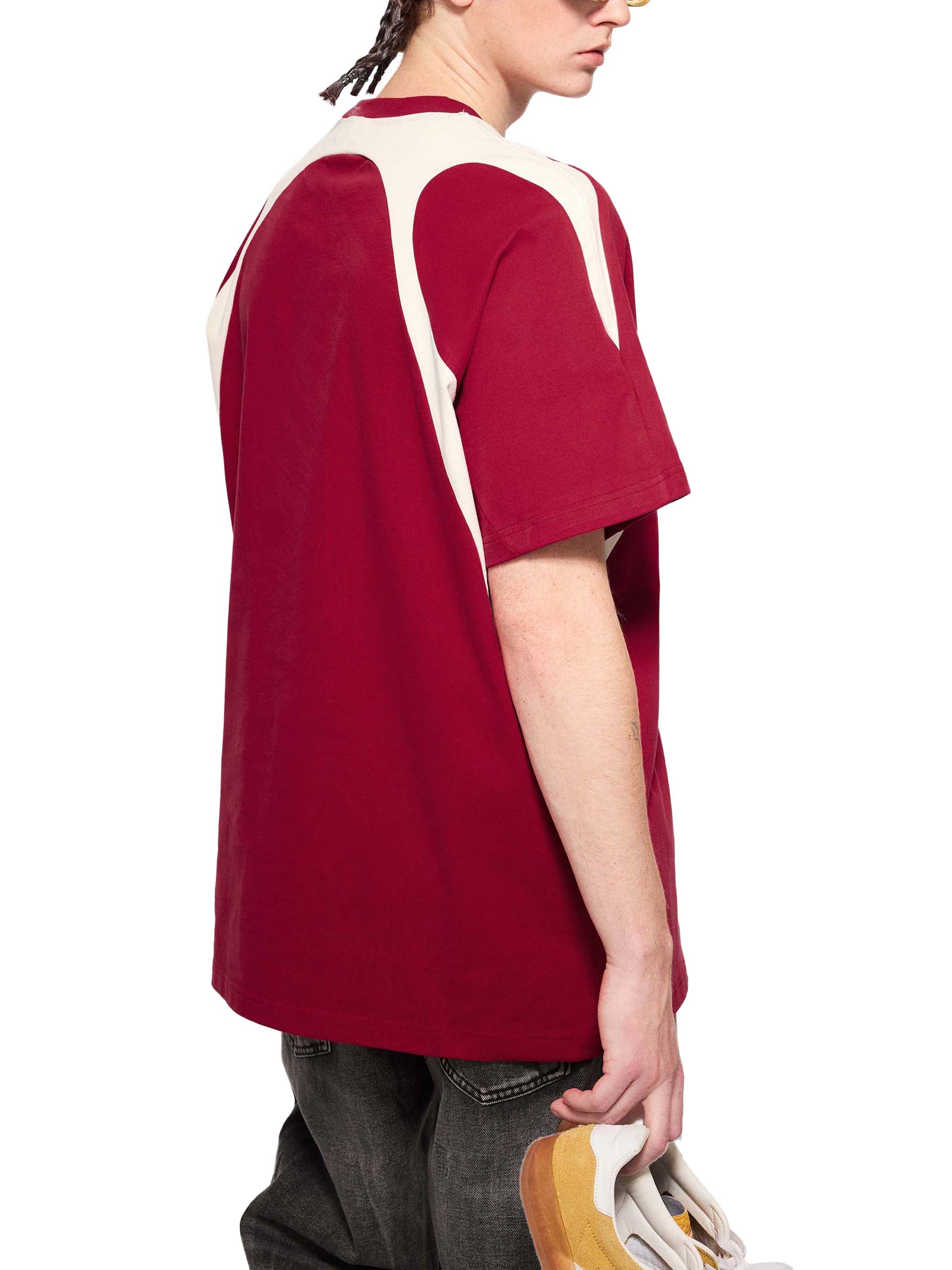 men brand t shirtContrast Panel Cotton T-Shirt