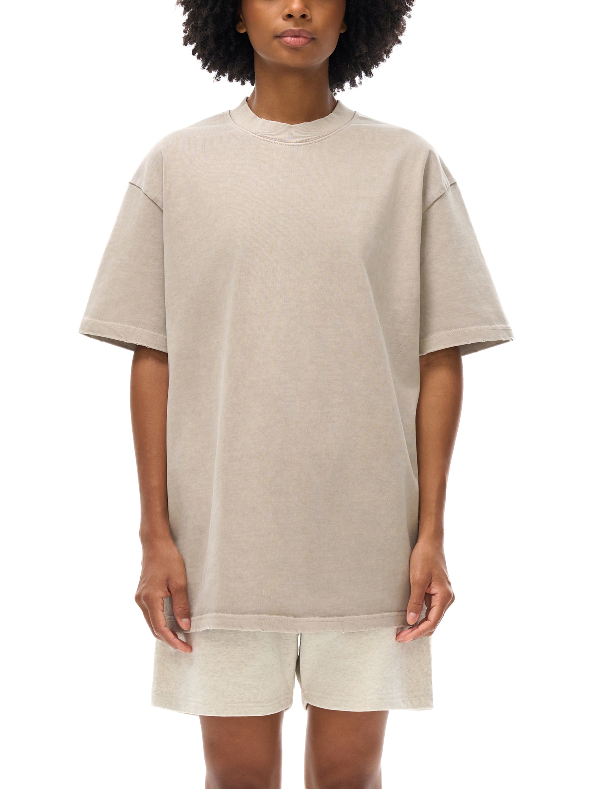 men Heavyweight Vintage Washed Frayed T-Shirt