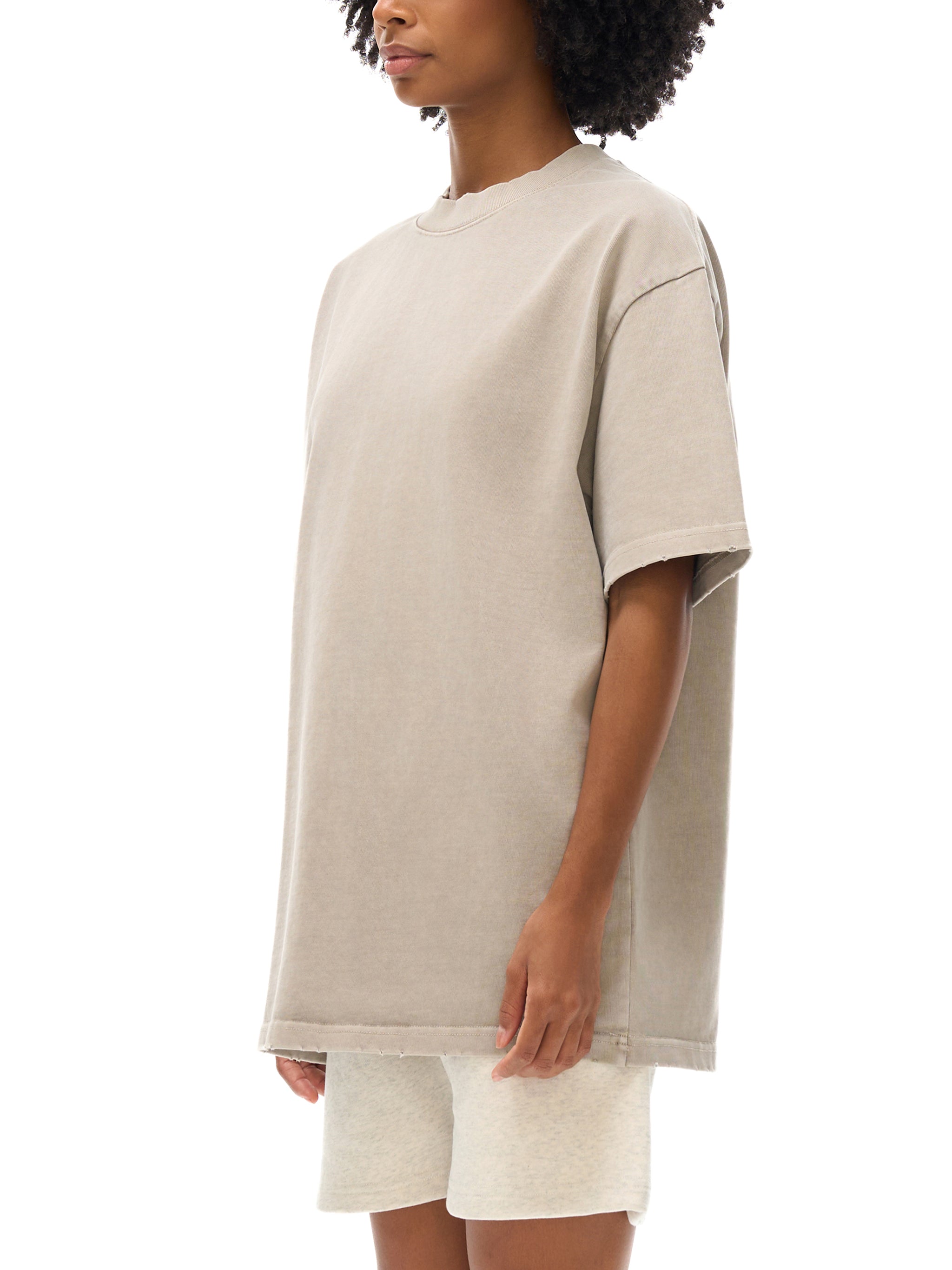 men Heavyweight Vintage Washed Frayed T-Shirt