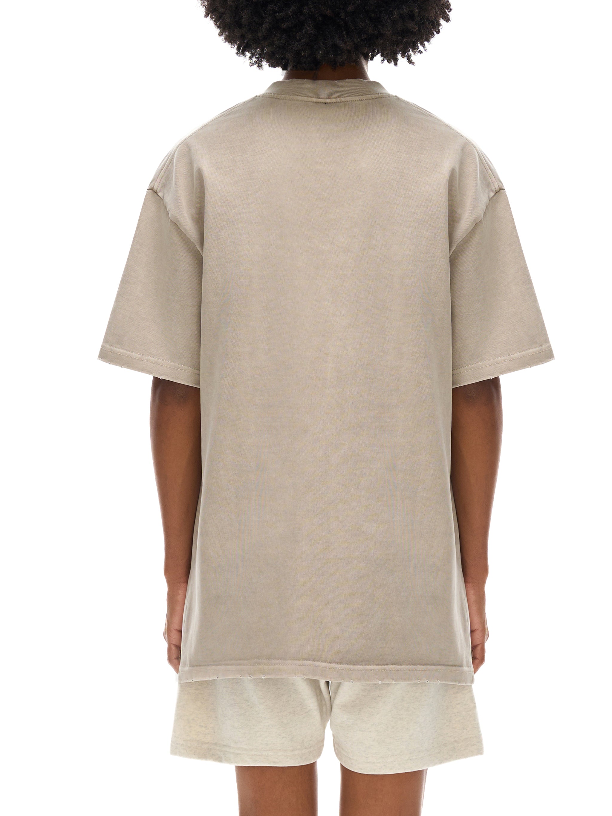 men Heavyweight Vintage Washed Frayed T-Shirt