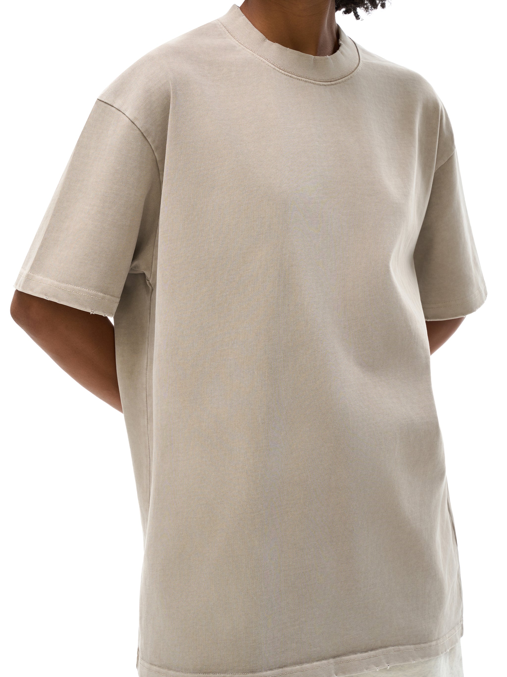 men Heavyweight Vintage Washed Frayed T-Shirt