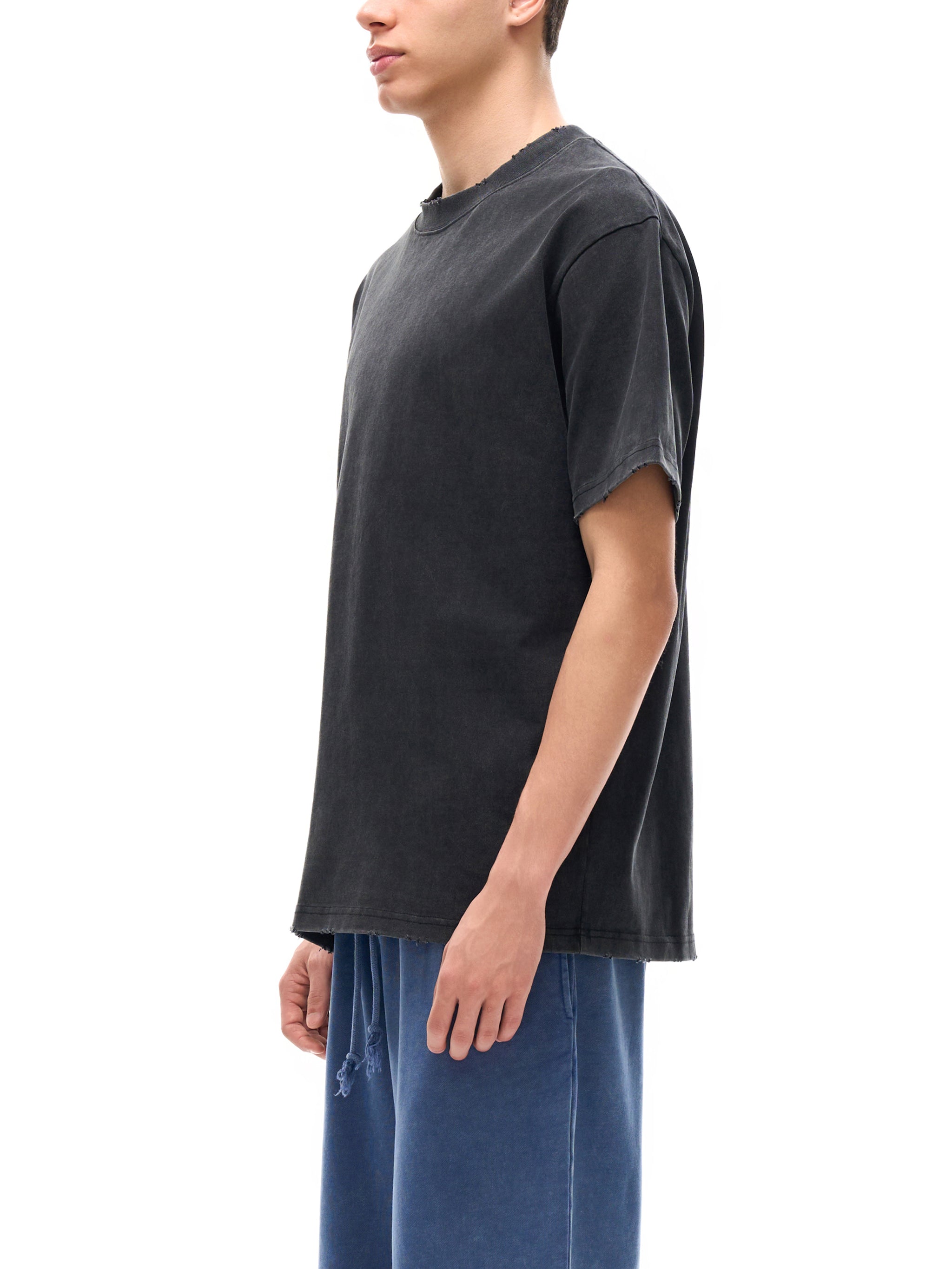 men Heavyweight Vintage Washed Frayed T-Shirt