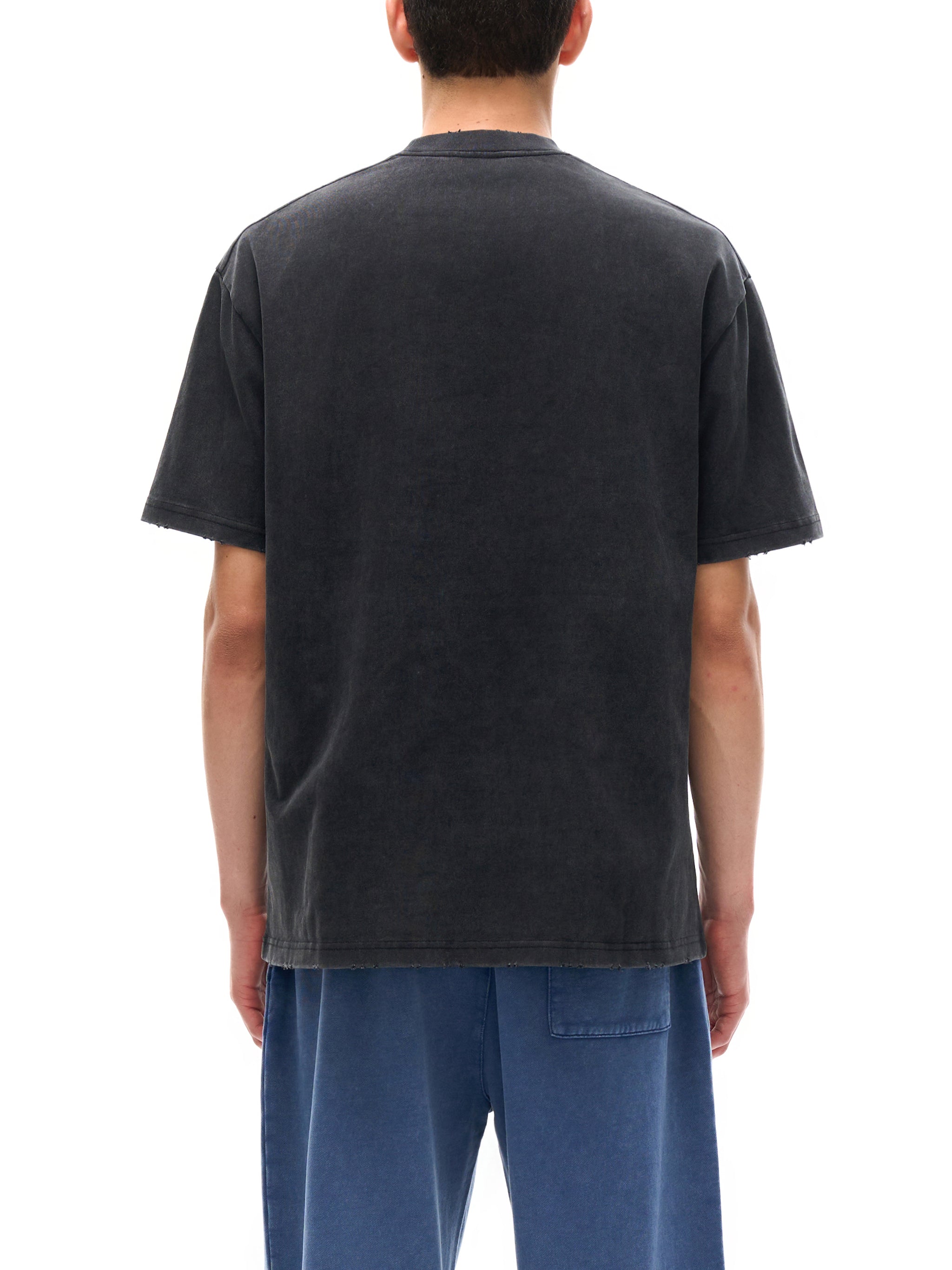 men Heavyweight Vintage Washed Frayed T-Shirt