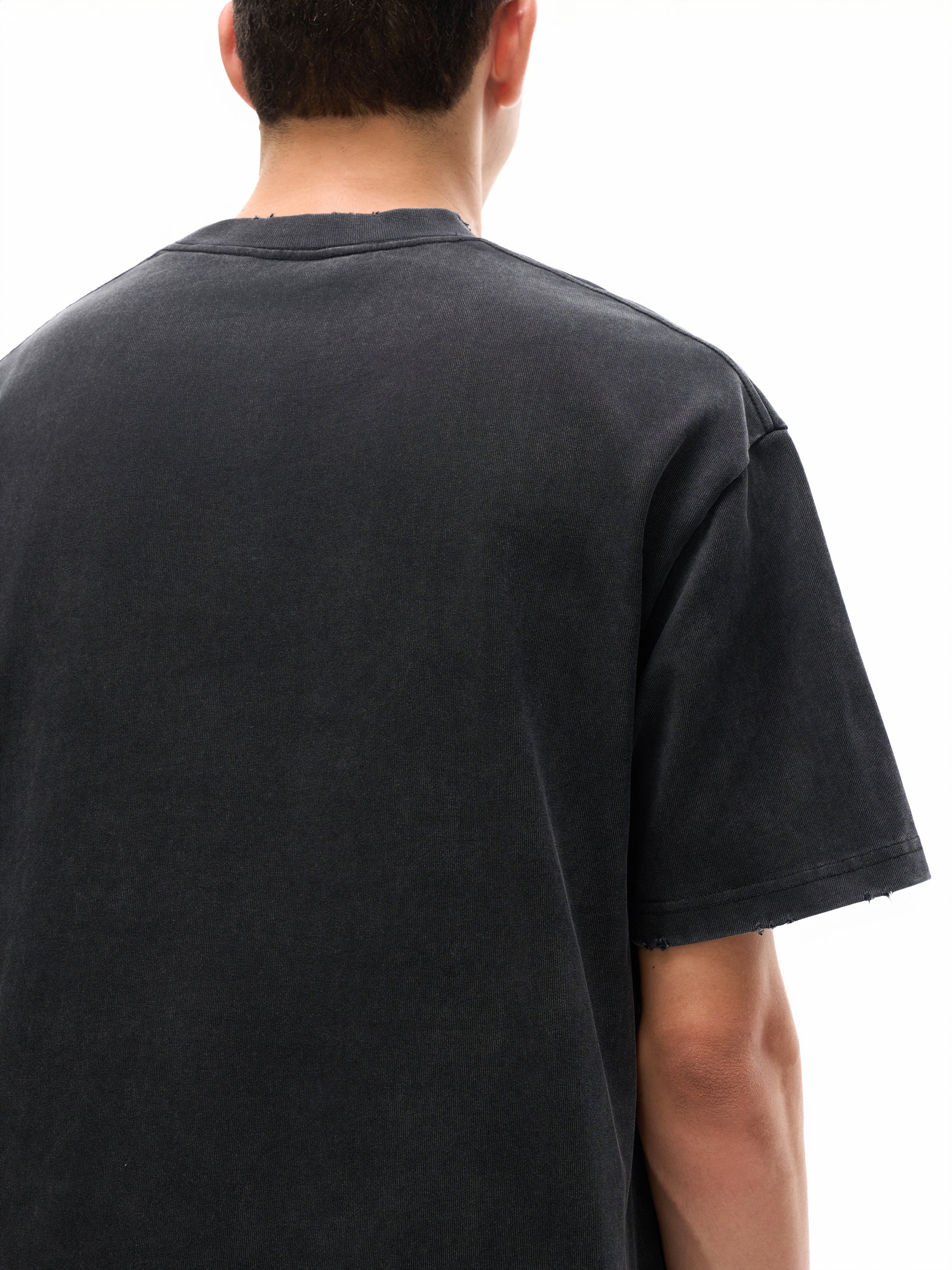men Heavyweight Vintage Washed Frayed T-Shirt