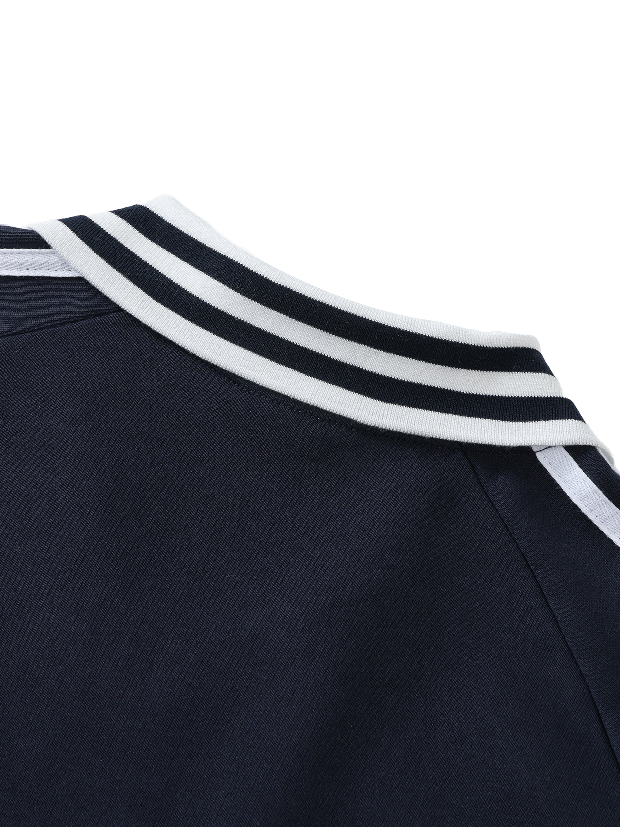 men brand Contrast Striped Lapel Collar Sweatshirt