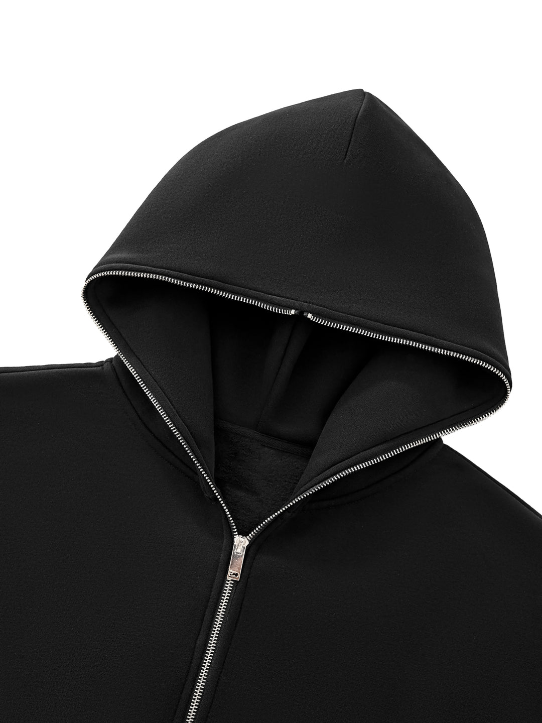 MEN  HODDIES Fleeced Full-Zip Boxy Hoodie