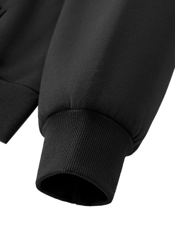 MEN  HODDIES Fleeced Full-Zip Boxy Hoodie