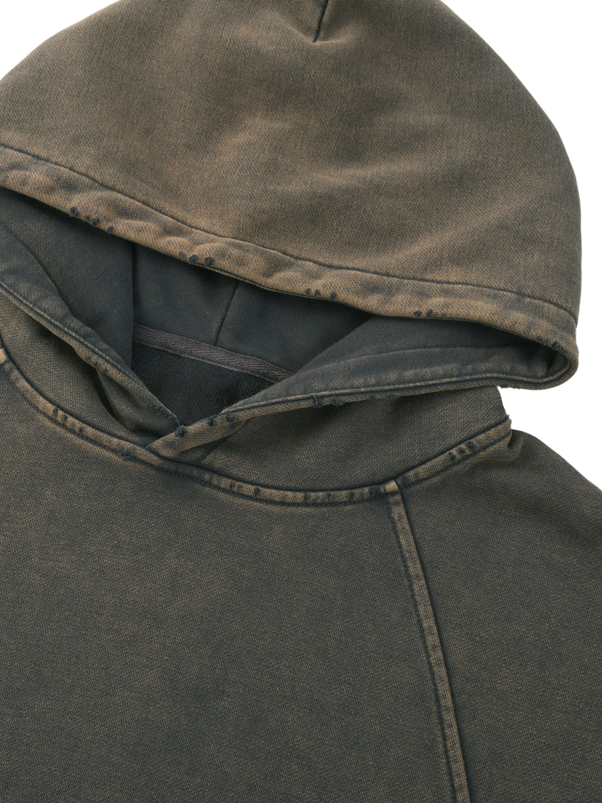 men brand Vintage Washed Frayed-Hem Hoodie