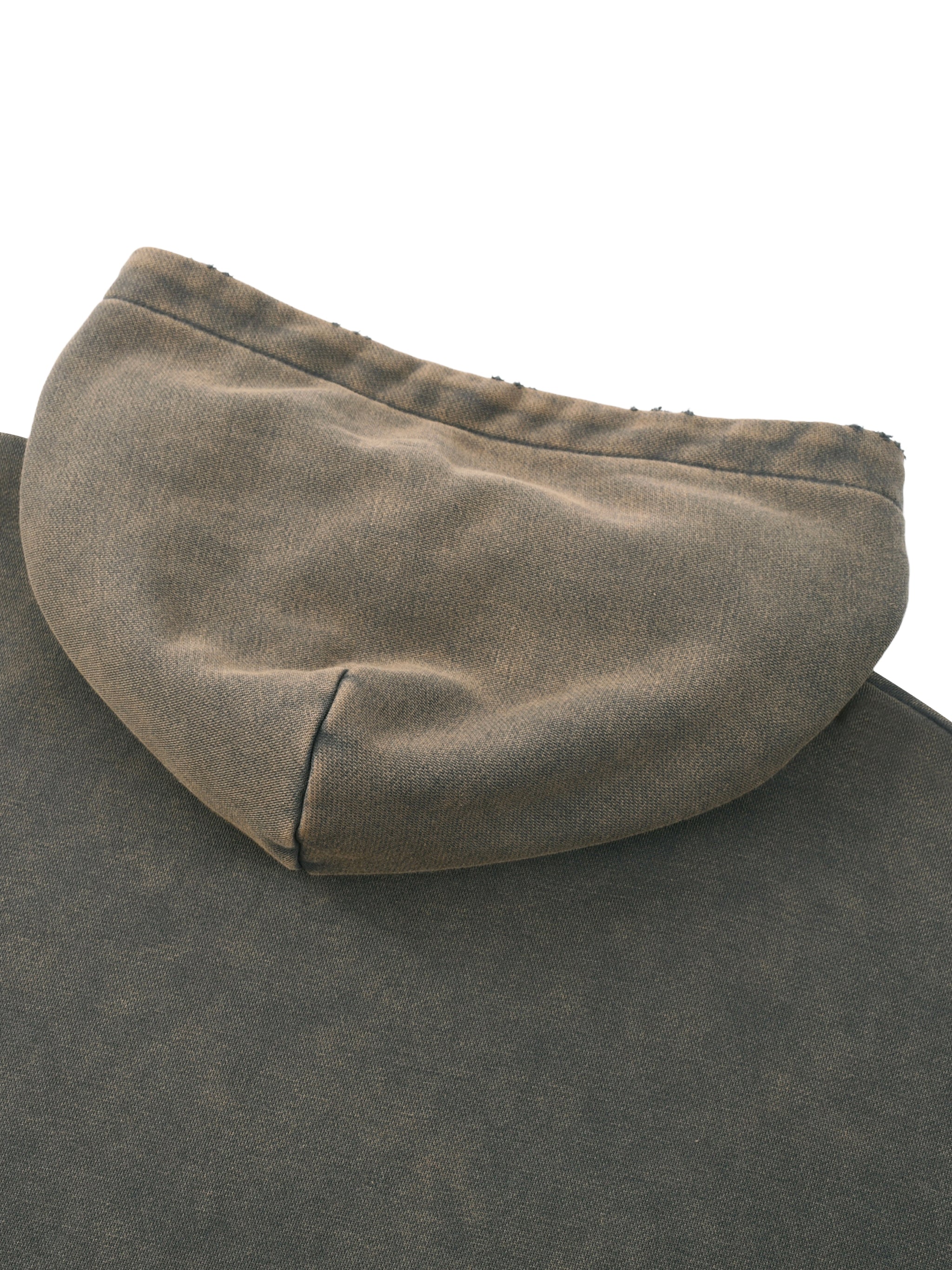 men brand Vintage Washed Frayed-Hem Hoodie