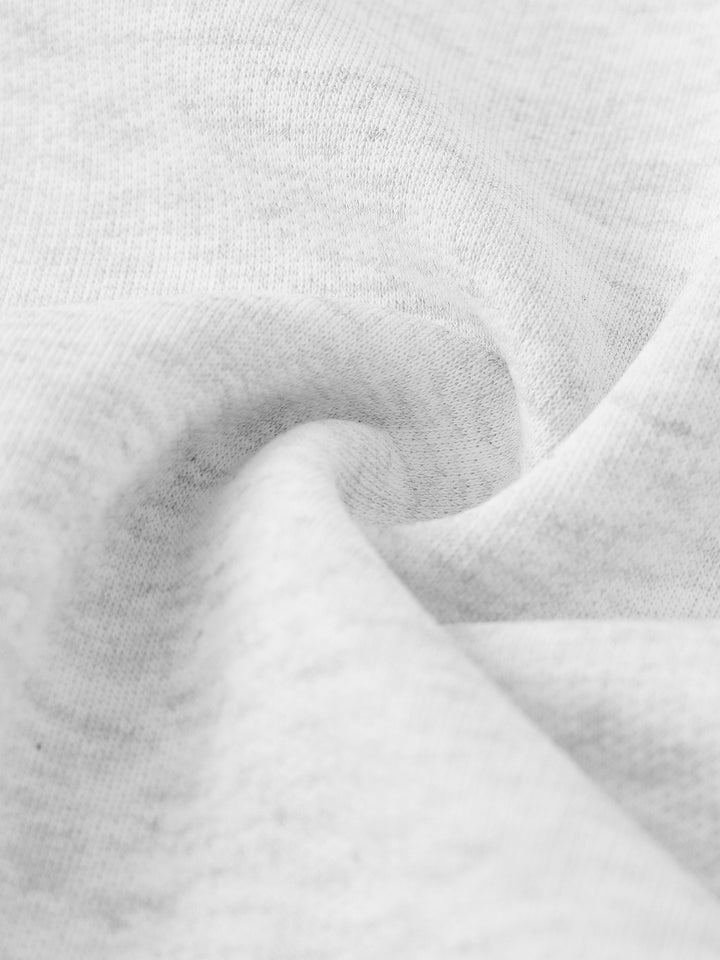 Wing Logo Contrast Piping Raglan Hoodie — Grey