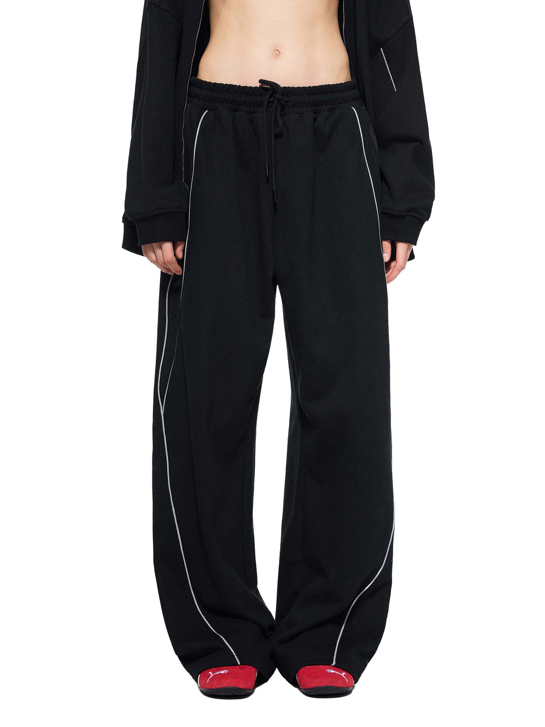 WOMEN PENT Reflection Striped Straight-Leg Sweatpants