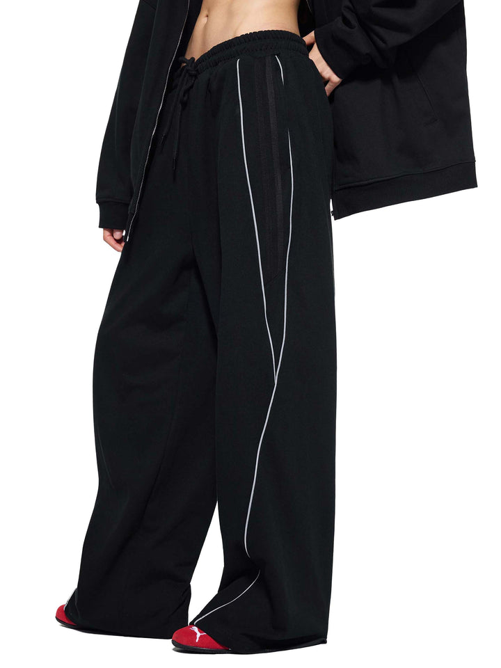 WOMEN PENT Reflection Striped Straight-Leg Sweatpants