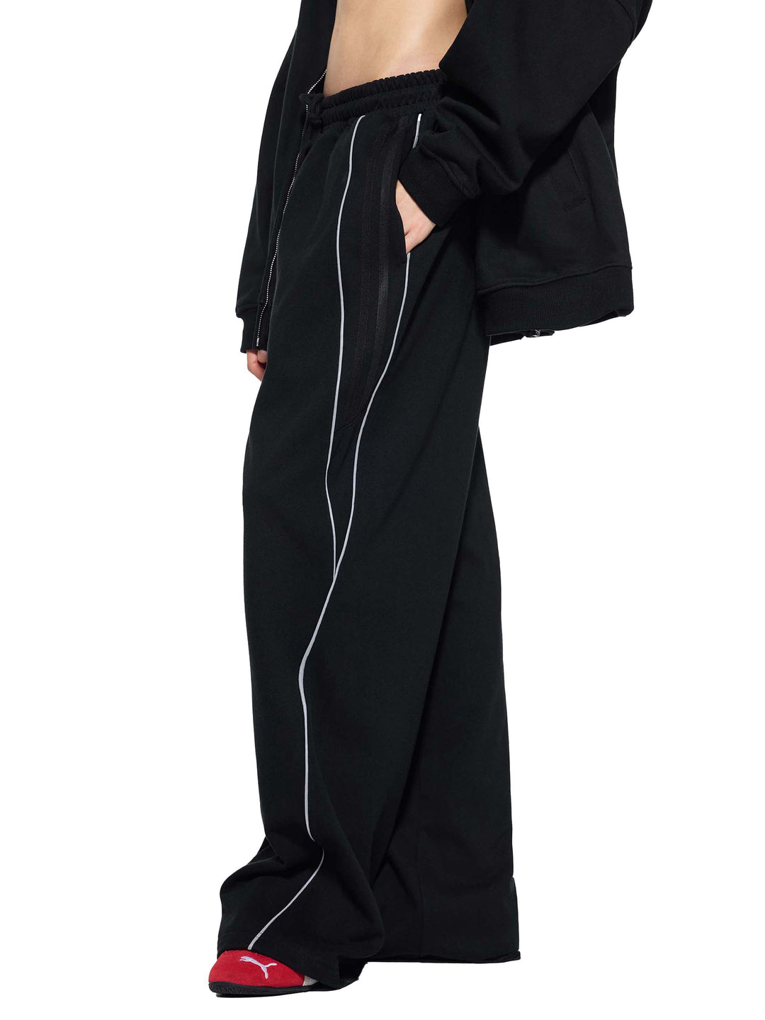 WOMEN PENT Reflection Striped Straight-Leg Sweatpants