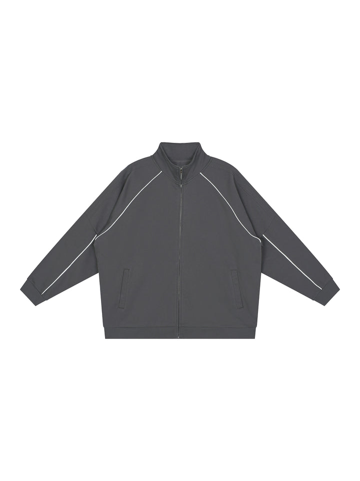 MEN COAT AND JACKET Reflection Striped Raglan Sleeve  Jacket