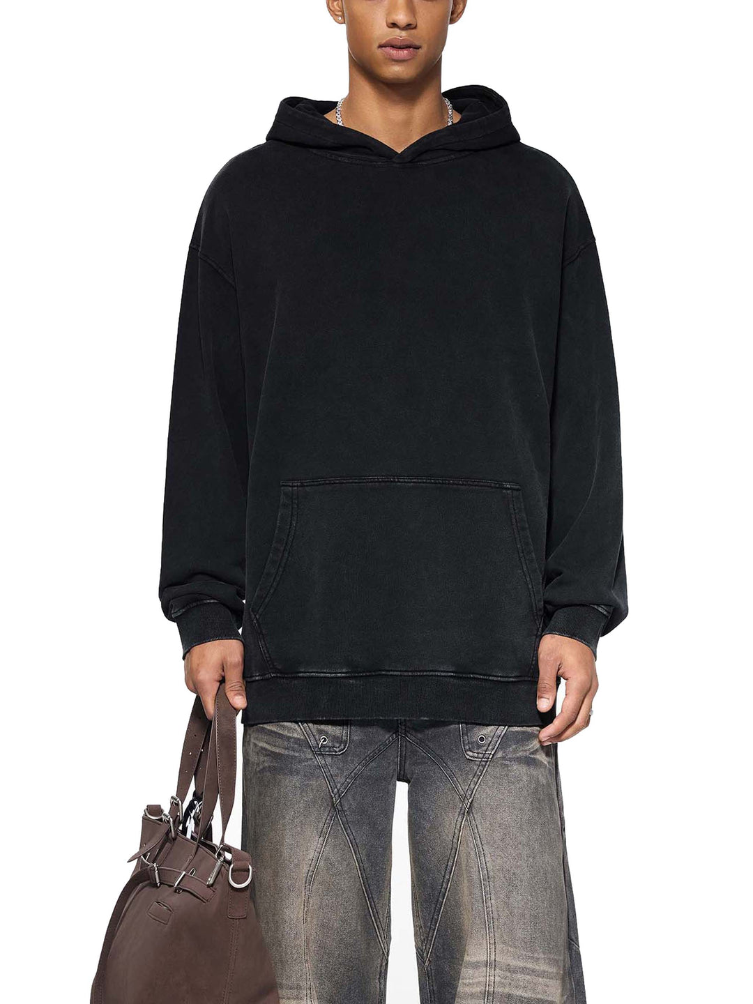 MEN HODDIES Snow Washed Loose Cotton Hoodie