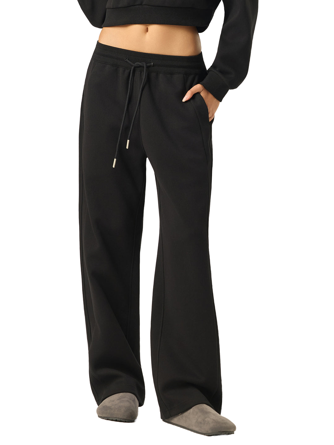 WOMEN PENT Essential Drawstring Straight-Leg Sweatpants