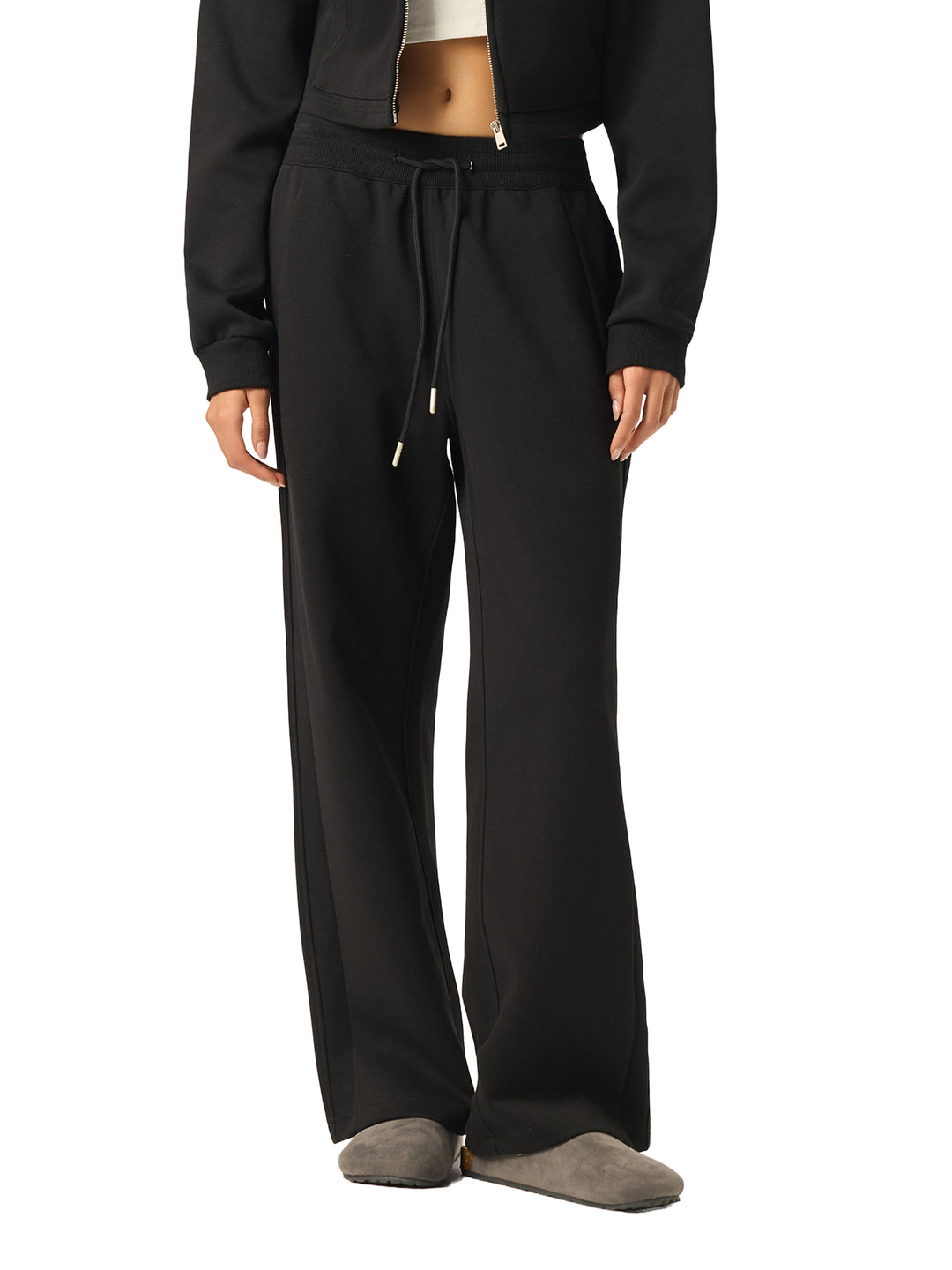 WOMEN PENT Essential Drawstring Straight-Leg Sweatpants