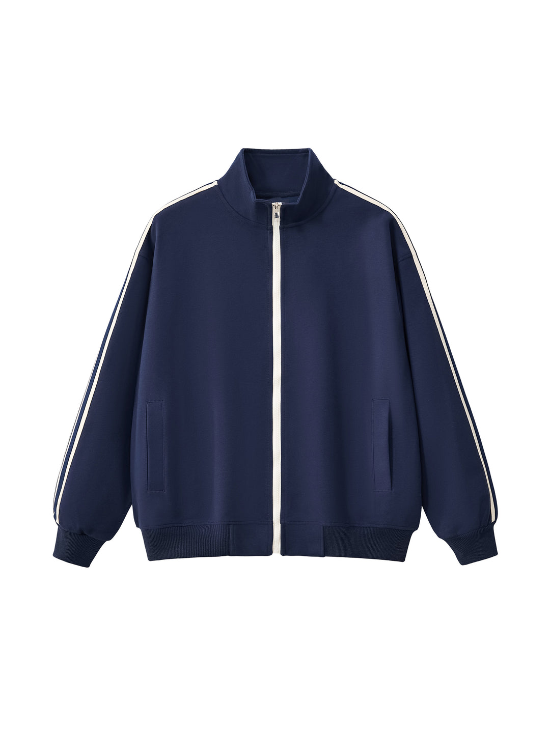 MEN COAT AND JACKET Contrast Side-Stripe Stand Collar  Jacket