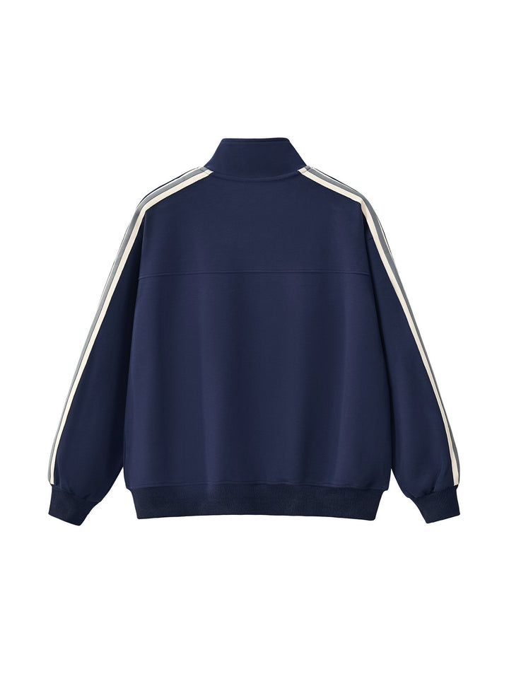 MEN COAT AND JACKET Contrast Side-Stripe Stand Collar  Jacket
