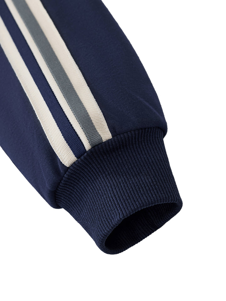 MEN COAT AND JACKET Contrast Side-Stripe Stand Collar  Jacket