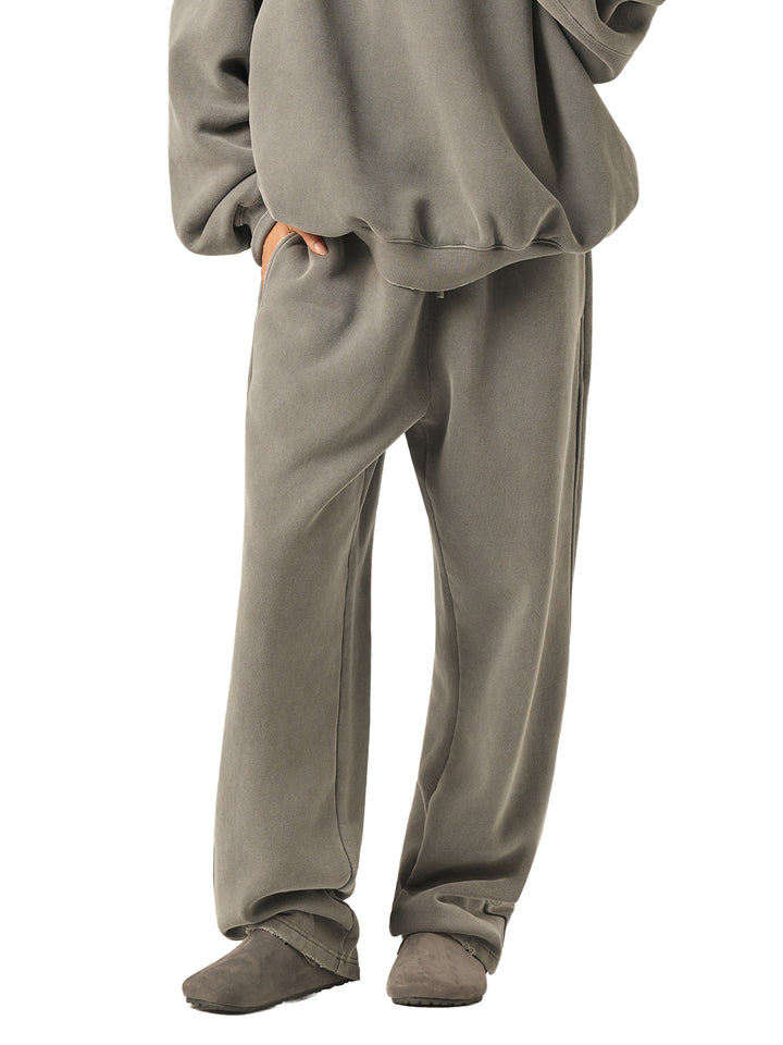 WOMEN PENT Frayed Enzyme Washed Fleece Sweatpants