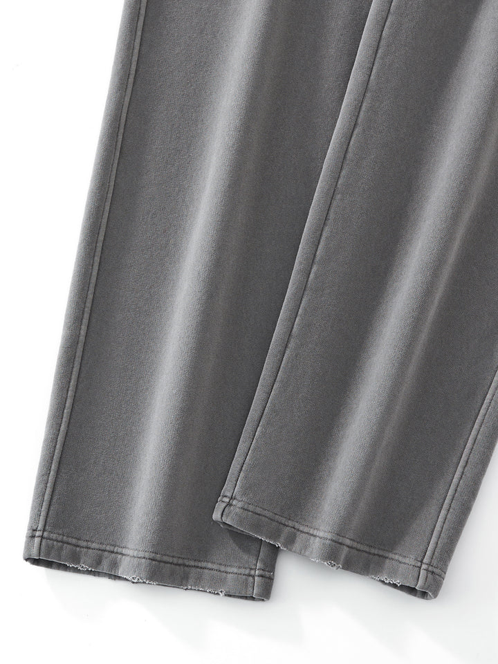 WOMEN PENT Frayed Enzyme Washed Fleece Sweatpants