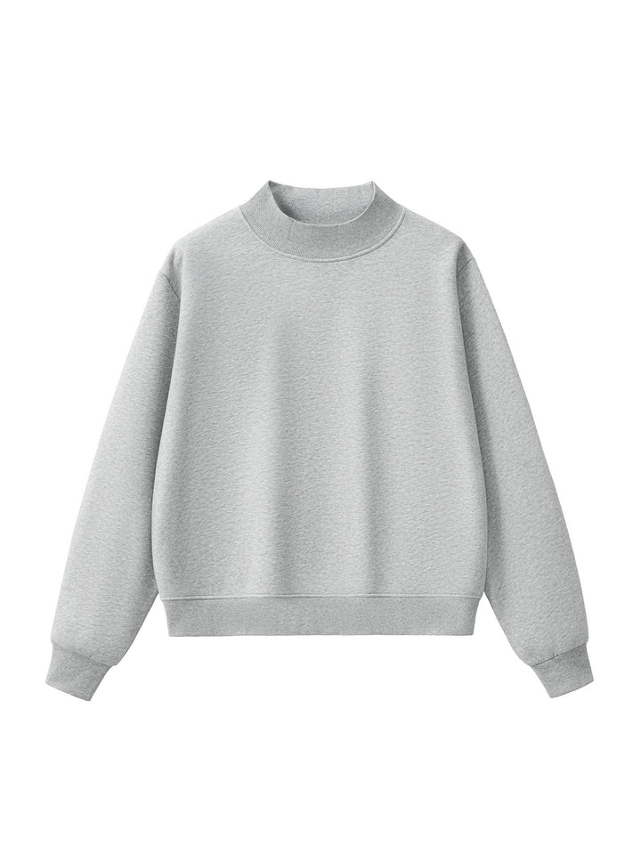 women hoddies Essential Fleece Mock-Neck Crew Sweatshirt