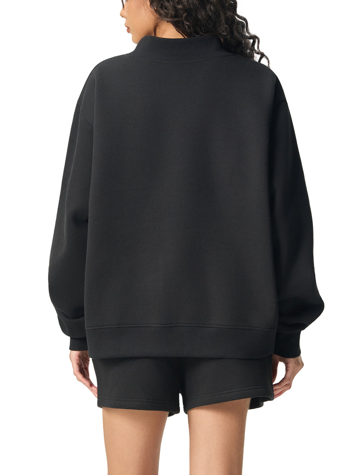 hiking lover Essential Fleece Mock-Neck Crew Sweatshirt