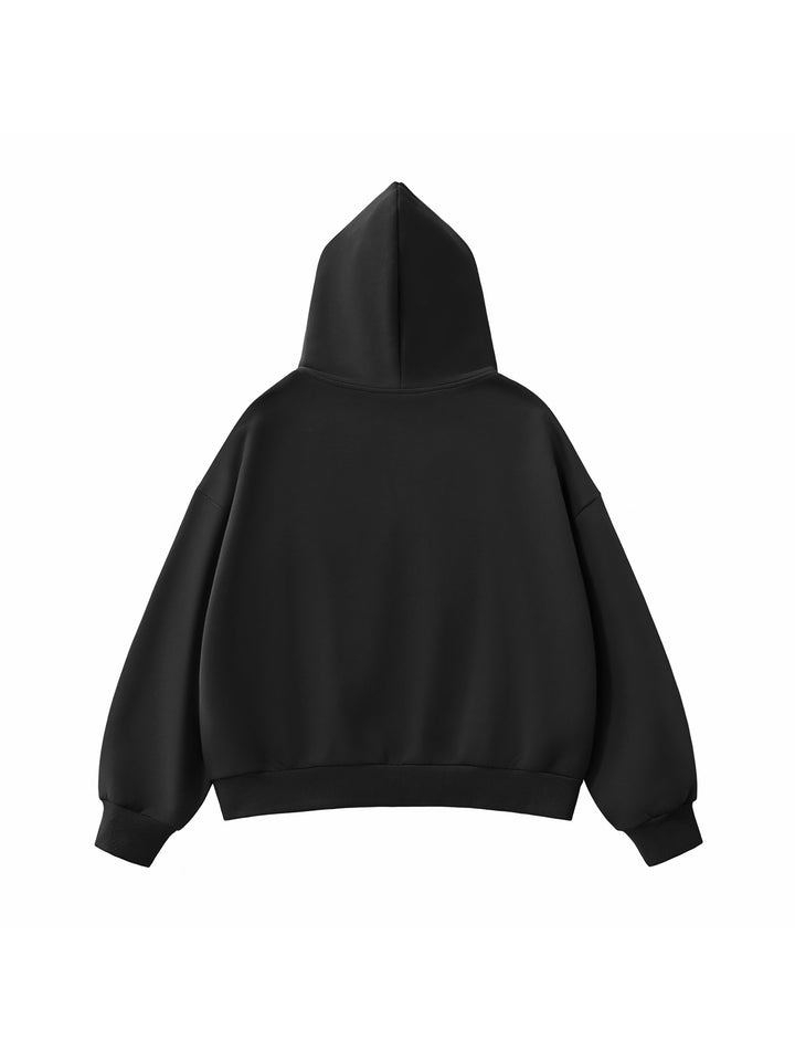 MEN  HODDIES Fleeced Full-Zip Boxy Hoodie