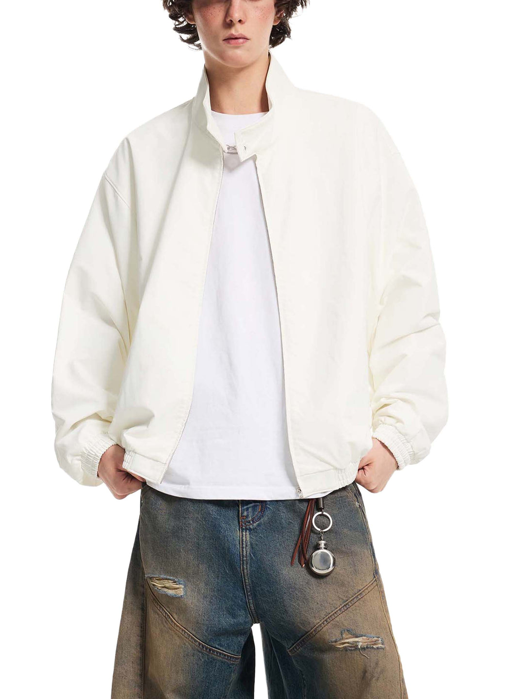 MEN COAT AND JACKET Stand Collar Bomber Jacket