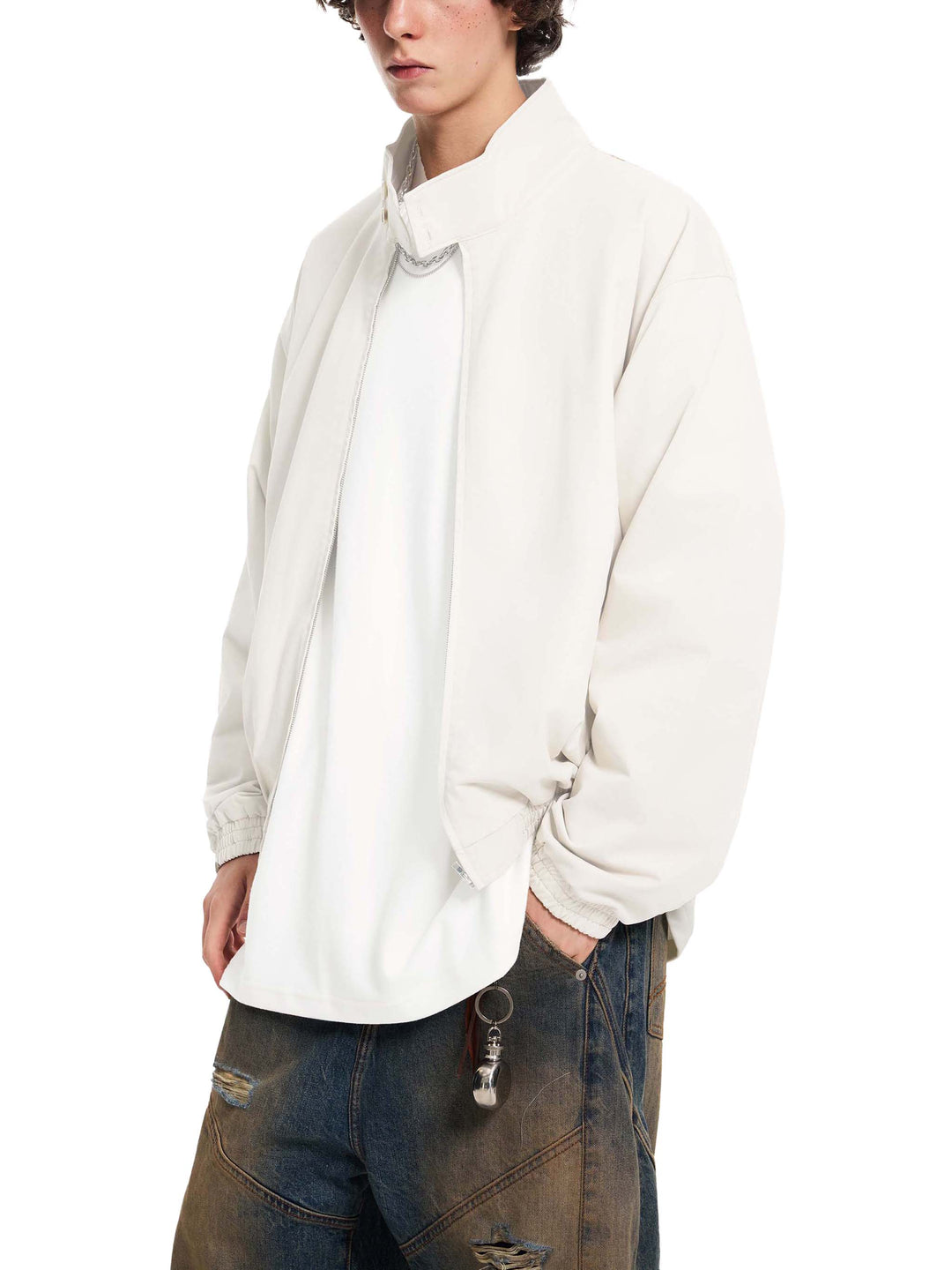 MEN COAT AND JACKET Stand Collar Bomber Jacket