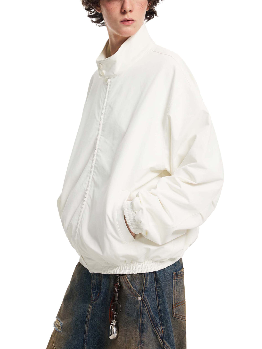 MEN COAT AND JACKET Stand Collar Bomber Jacket