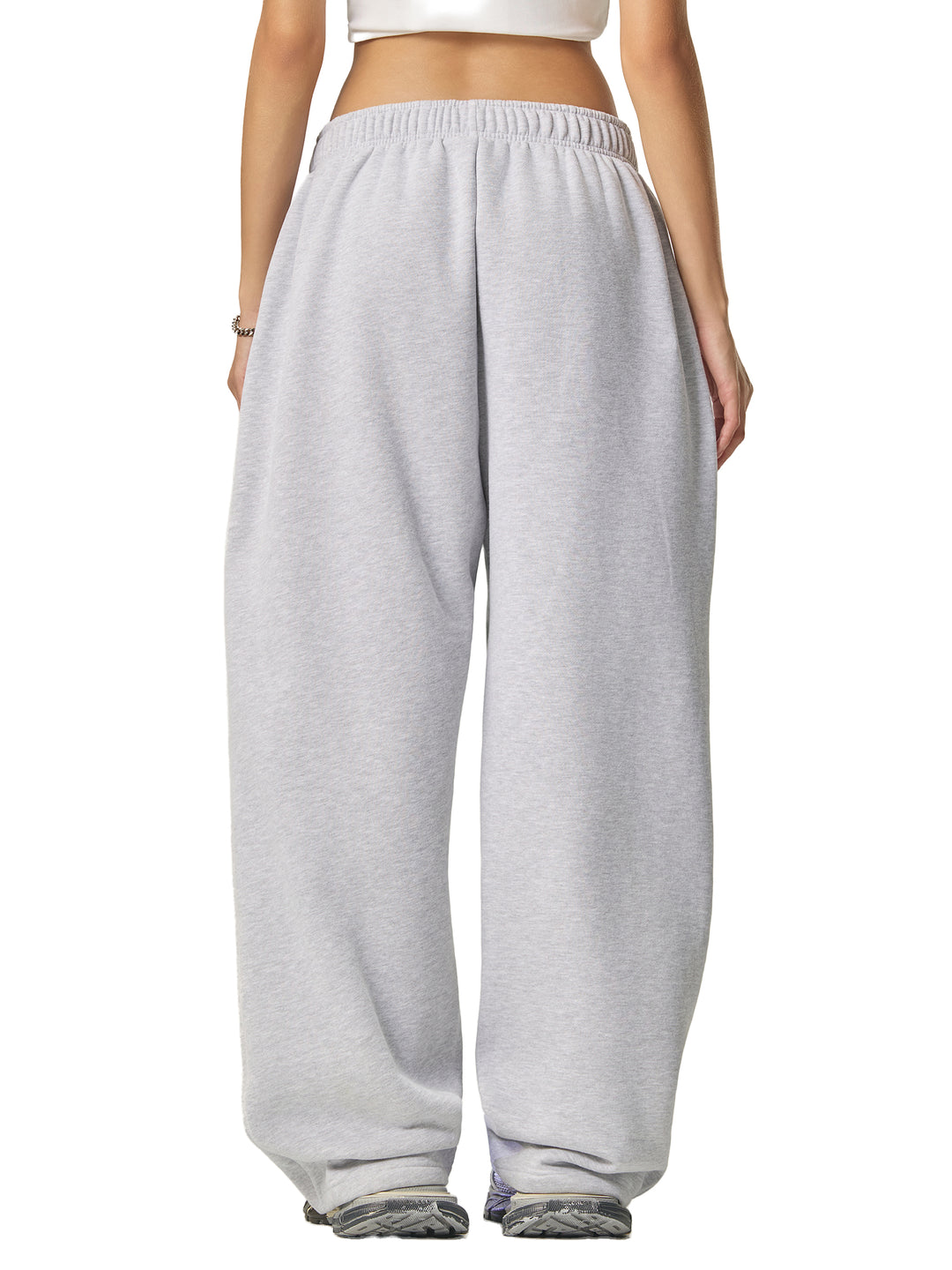 WOMEN PENT Contrast-Stitched Fleece Sweatpants