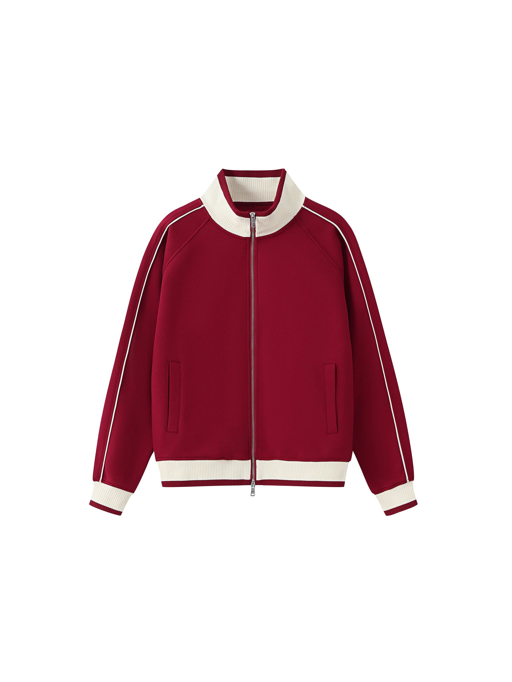 men brand Color Block Raglan Sleeve Zip Track Jacket