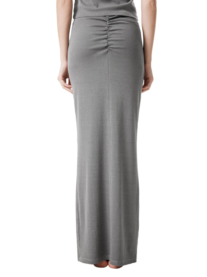 WOMEN SKIRT Dyed Washed Drawstring Maxi Skirt