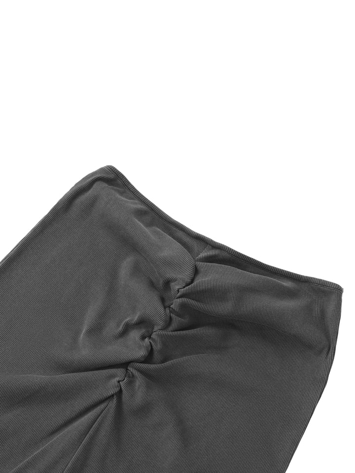 WOMEN SKIRT Dyed Washed Drawstring Maxi Skirt