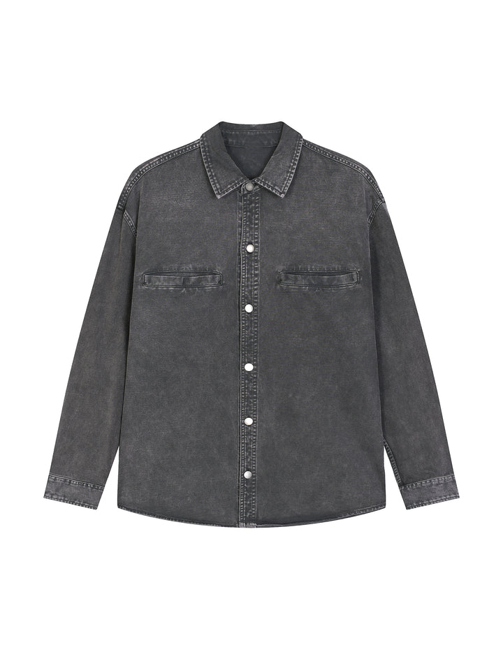 MEN COAT AND JACKET Denim Vintage Washed Heavyweight Jacket