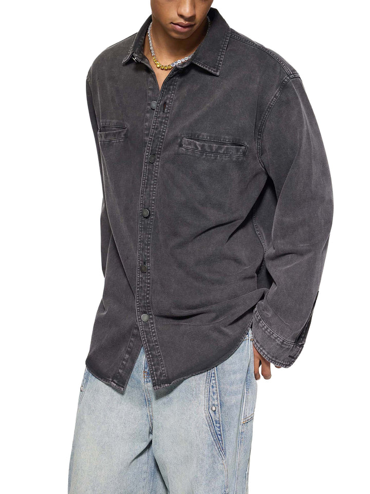 MEN COAT AND JACKET Denim Vintage Washed Heavyweight Jacket