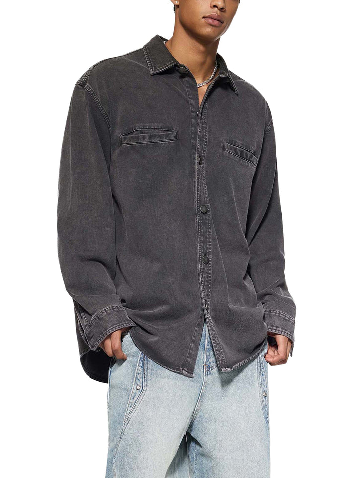 MEN COAT AND JACKET Denim Vintage Washed Heavyweight Jacket