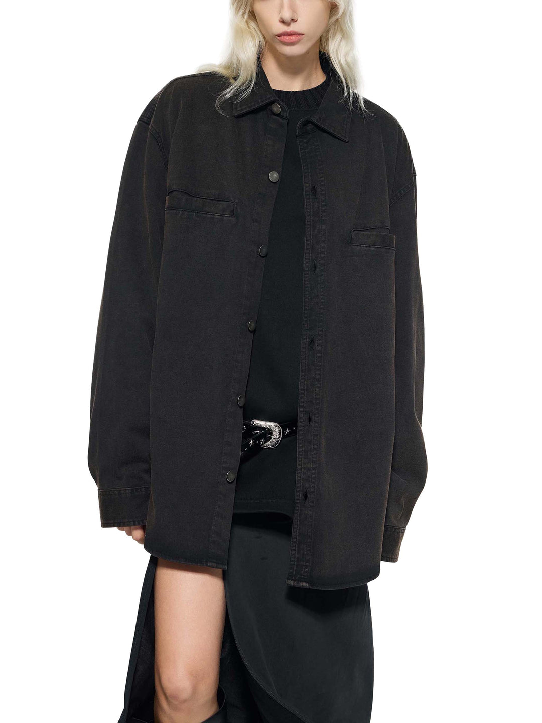 WOMEN COAT AND JACKET Denim Vintage Washed Heavyweight Jacket