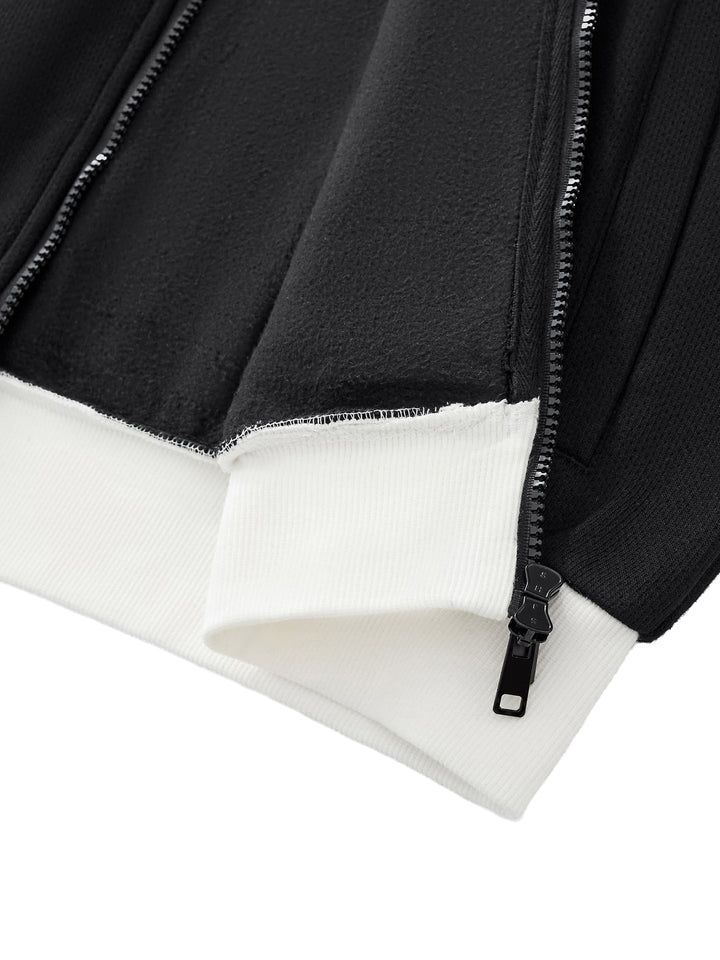 WOMEN COAT AND JACKET Contrast Side Stripe Fleece Track Jacket