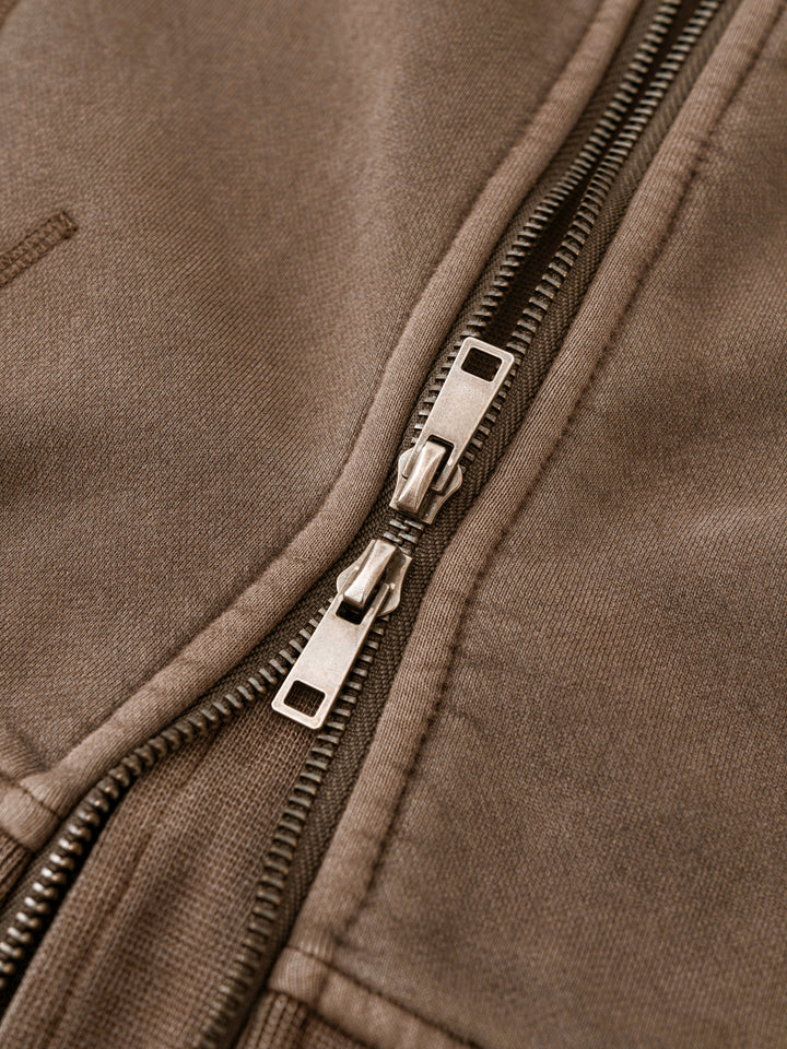 WOMEN HODDIES Vintage Washed Cropped Fleece Hoodie