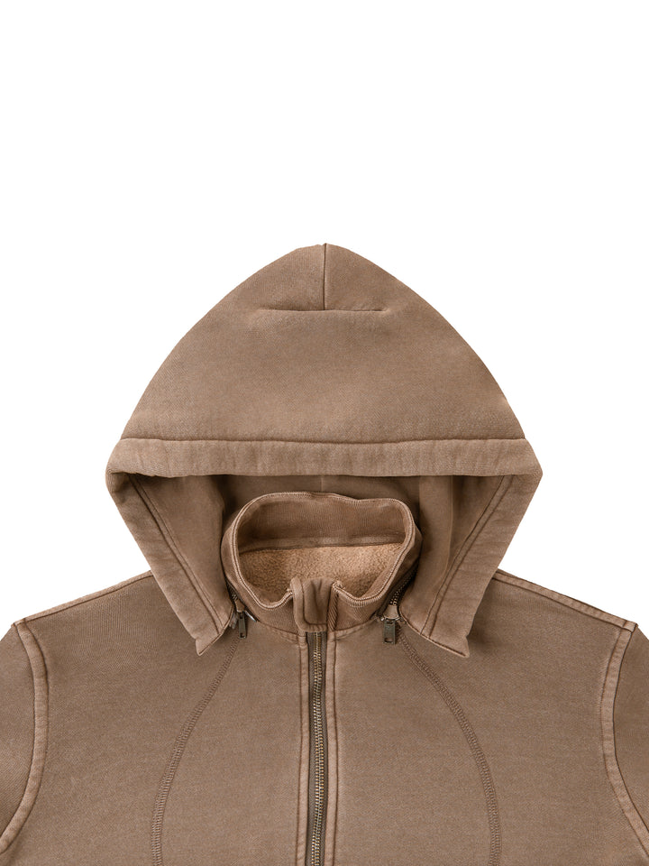 WOMEN HODDIES Vintage Washed Cropped Fleece Hoodie