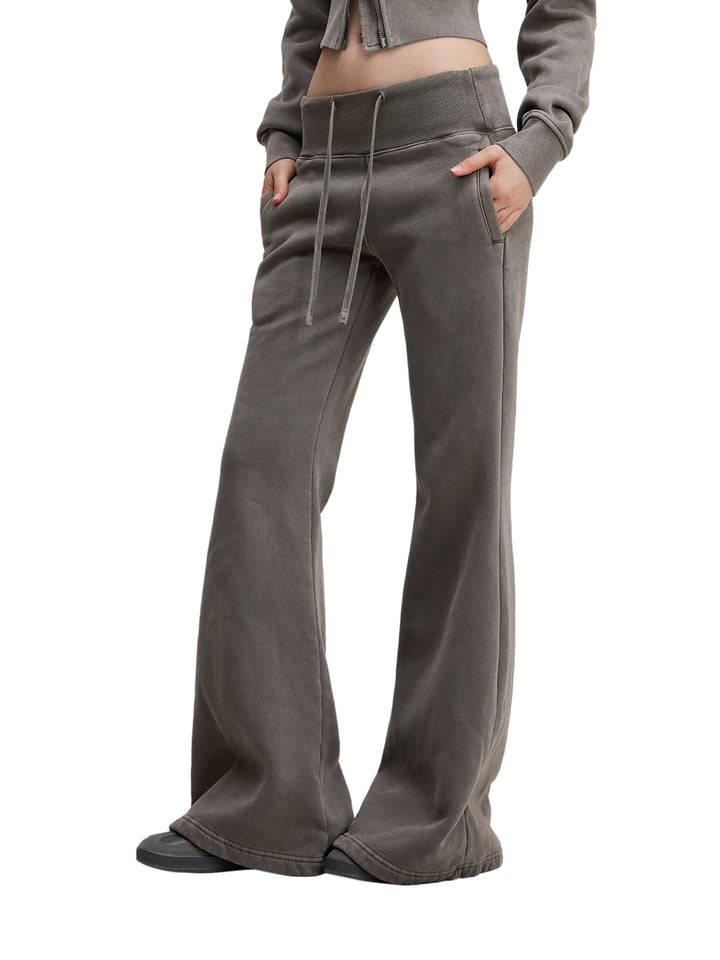 WOMEN PENT Vintage Washed Flared Fleece Pants