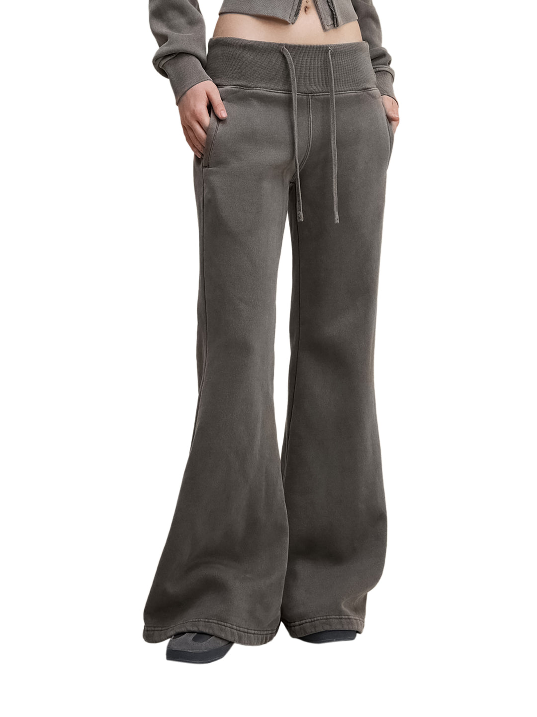 WOMEN PENT Vintage Washed Flared Fleece Pants