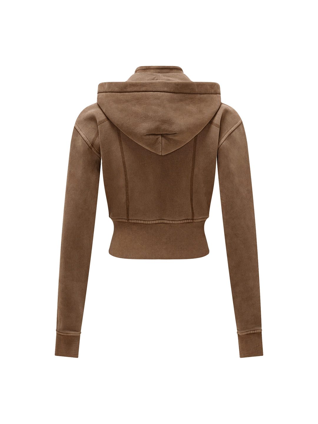 WOMEN HODDIES Vintage Washed Cropped Fleece Hoodie