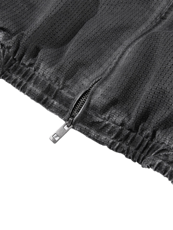 MEN HODDIES  Vintage Wash Full Zip Mesh Jacket